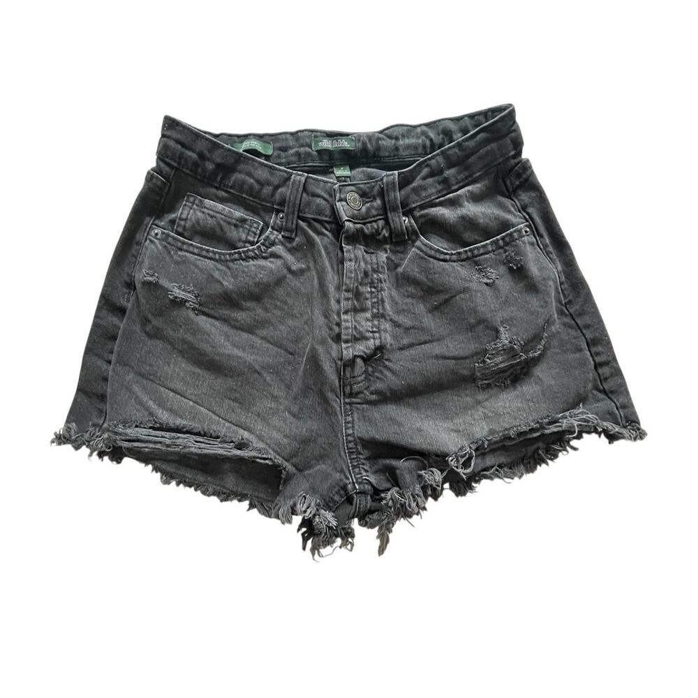 Wild Fable Women’s 6 Black High‑Rise Denim Shorts 2” Inseam Cotton Stretch GUC